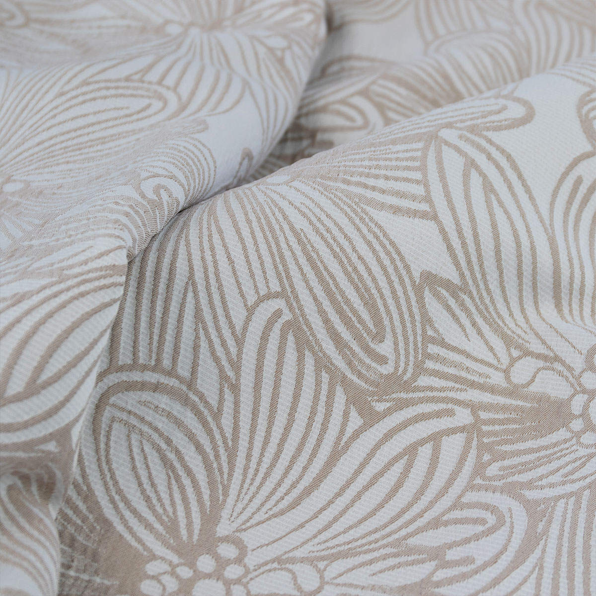 Ardor Avena Almond Textured Floral Jacquard Quilt Cover Set King โ image 4