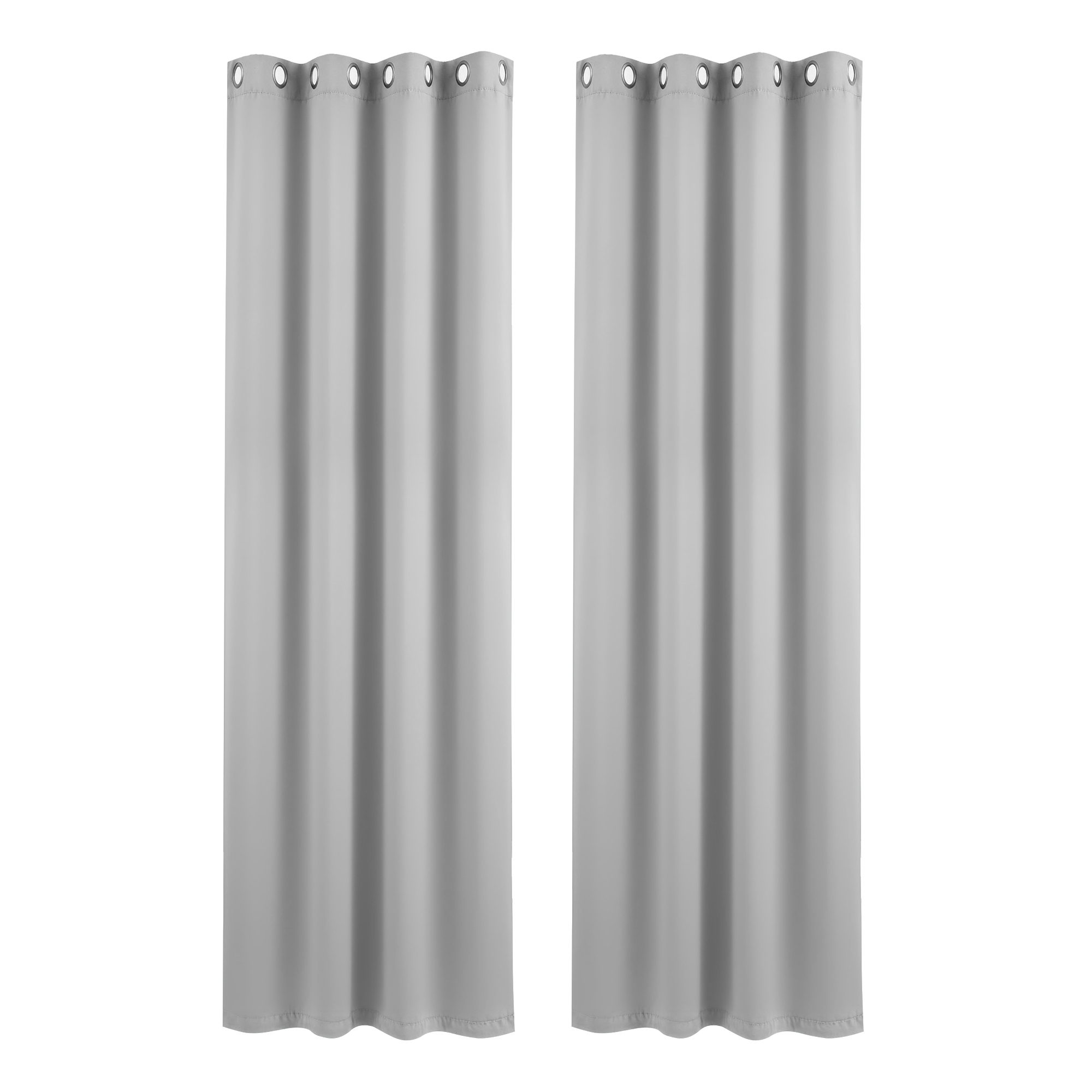 Artiss Blockout Curtains 2X 132x213cm Thermal Insulated Eyelet Drapes Grey โ image 2