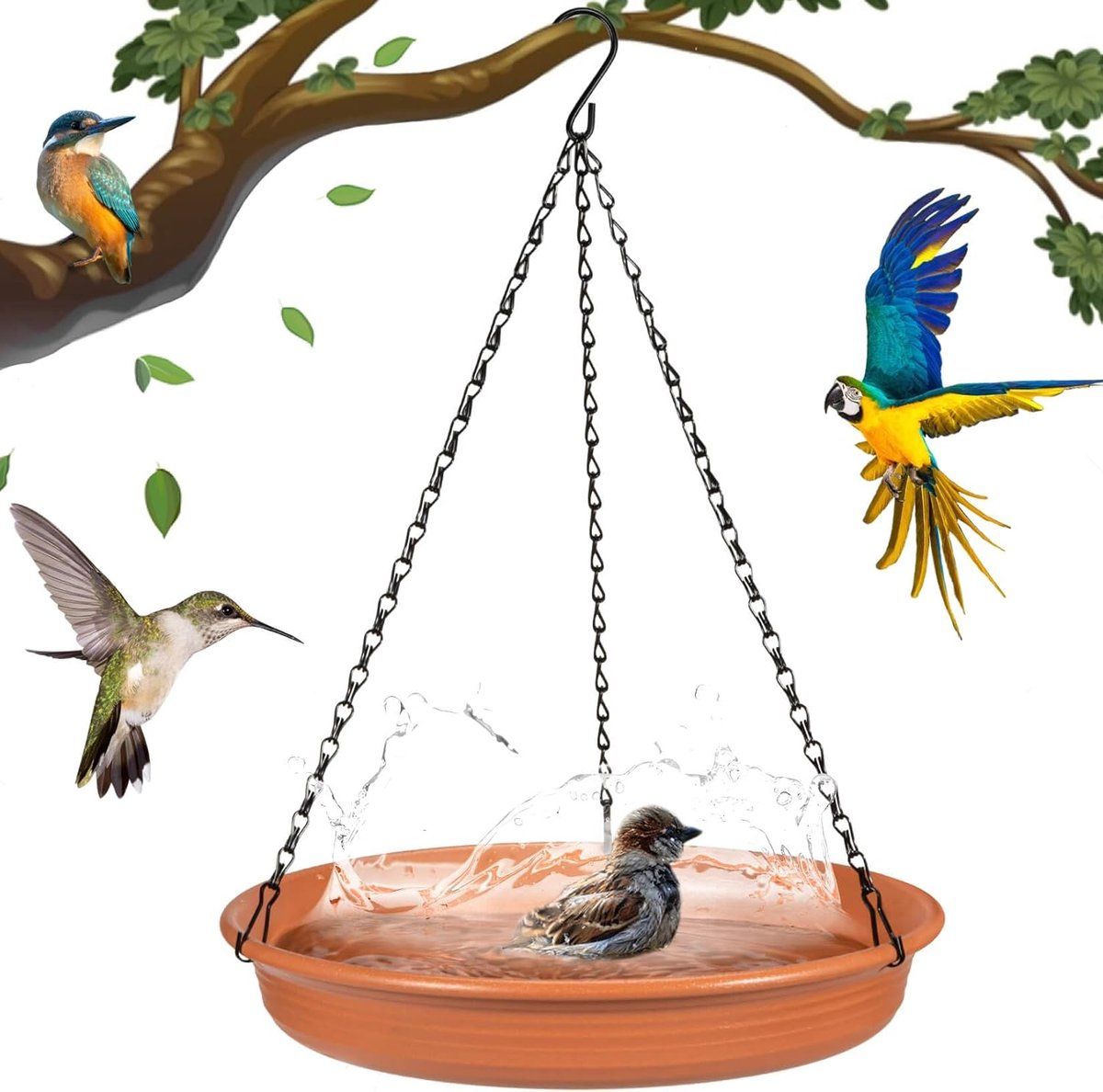 bird drinking bowl, outdoor bird baths, Hanging bird bath, 24CM