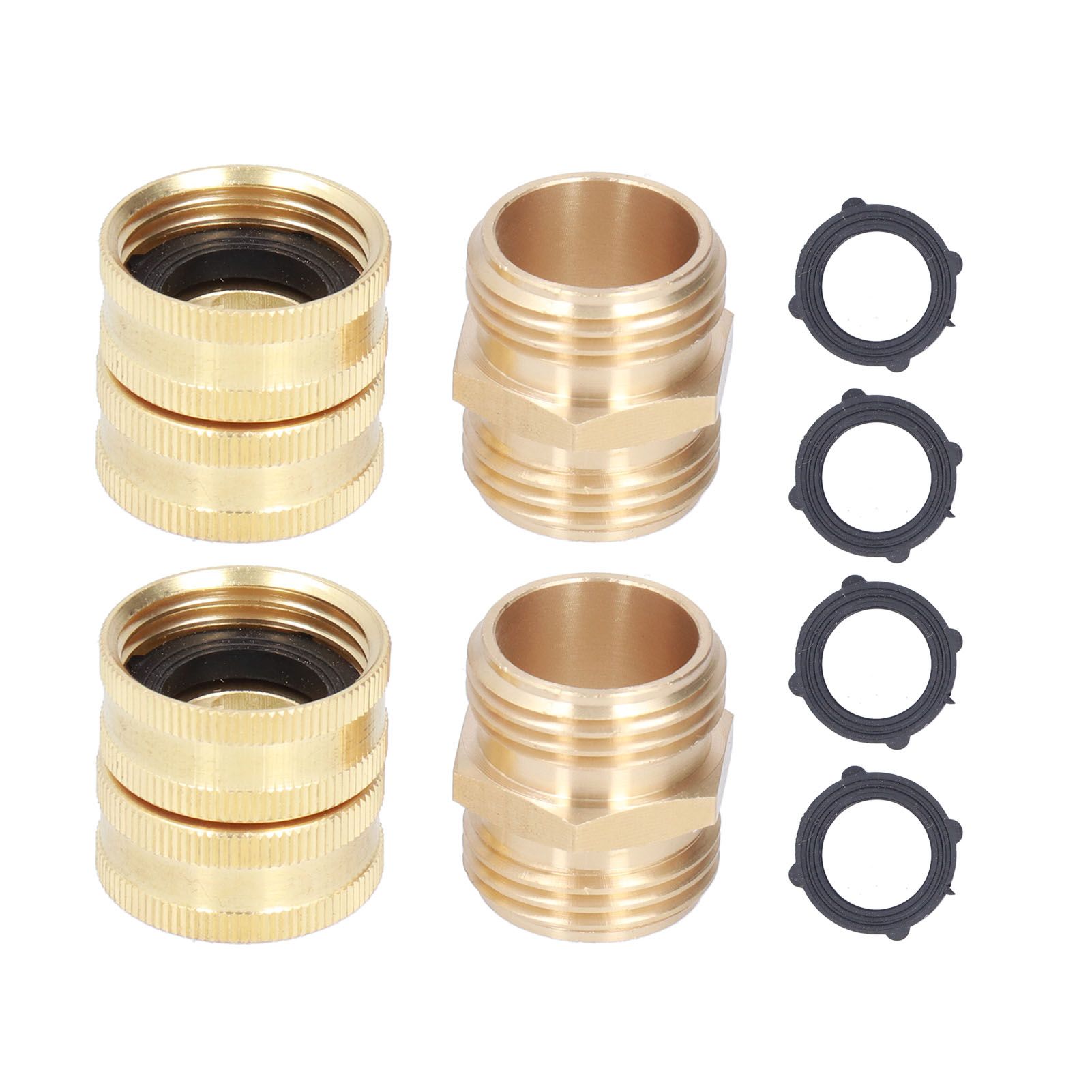 2Pairs 3/4in Brass Hose Adapter 2 Way Hose Adapter Durable and Convenient for Garden and Washing Machine — image 4