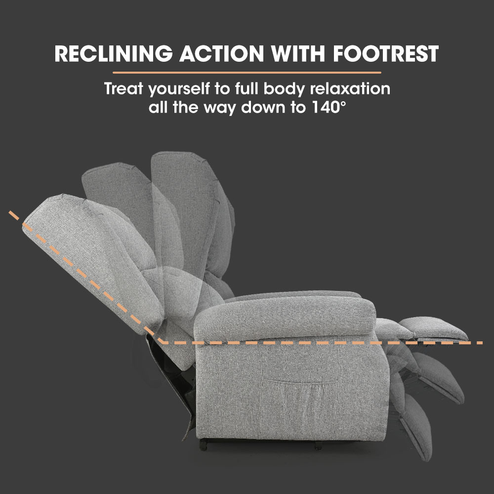 FORTIA Electric Recliner Lift Heat Chair for Elderly, Massage, Heat Therapy, Aged Care, Grey โ image 3