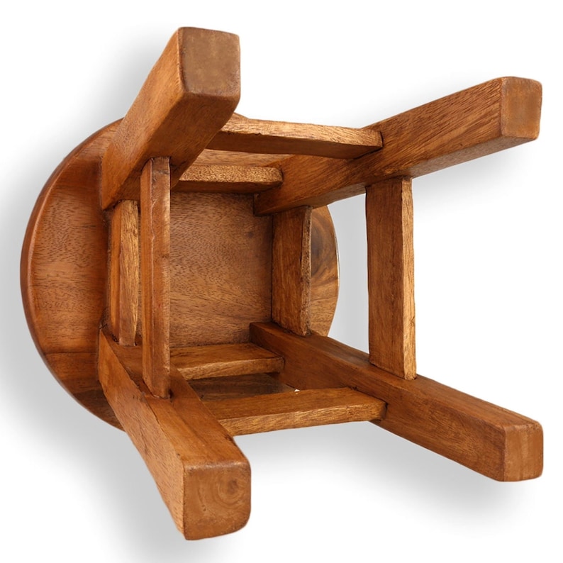 Hand Carved Children's Chair Stool Wooden Train Locomotive Theme โ image 4