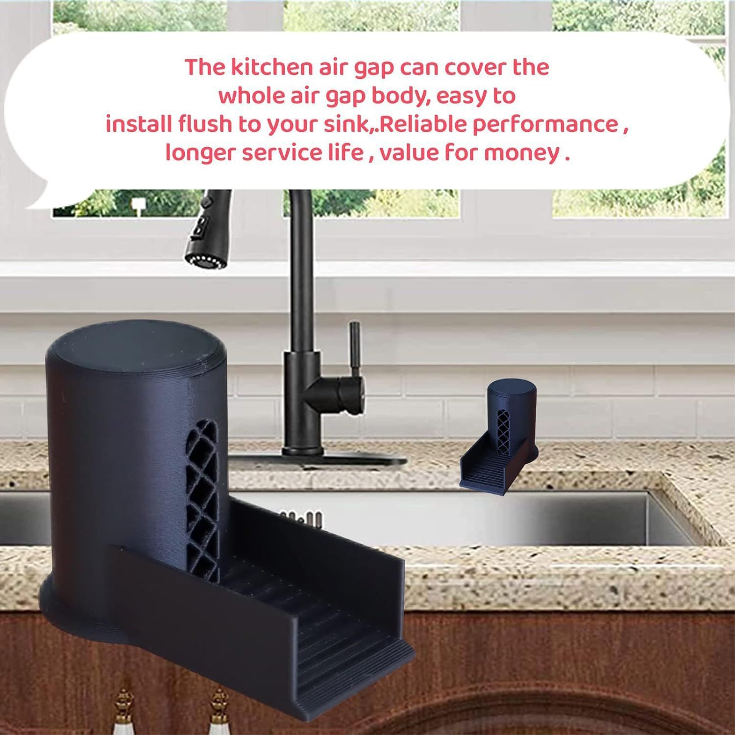Replacement Air Gap for Dishwasher,Accessories for Dishwasher Air Gap Overflow Spout Extender for Dishwasher,Black β image 4