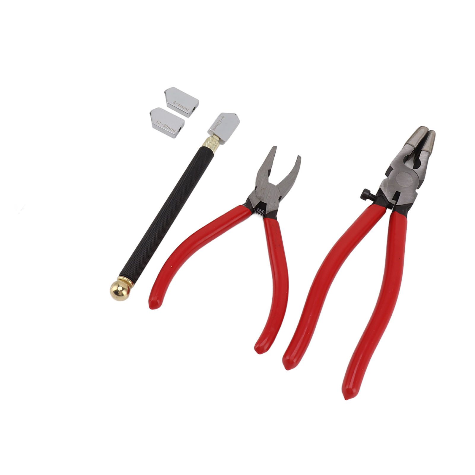 Glass Cutter Tool Kit Breaker Pliers Curve Jaw Glass Running Pliers Kit Glass Cutter Pen 2pcs Blades with Oil Dropper Screwdrive — image 6