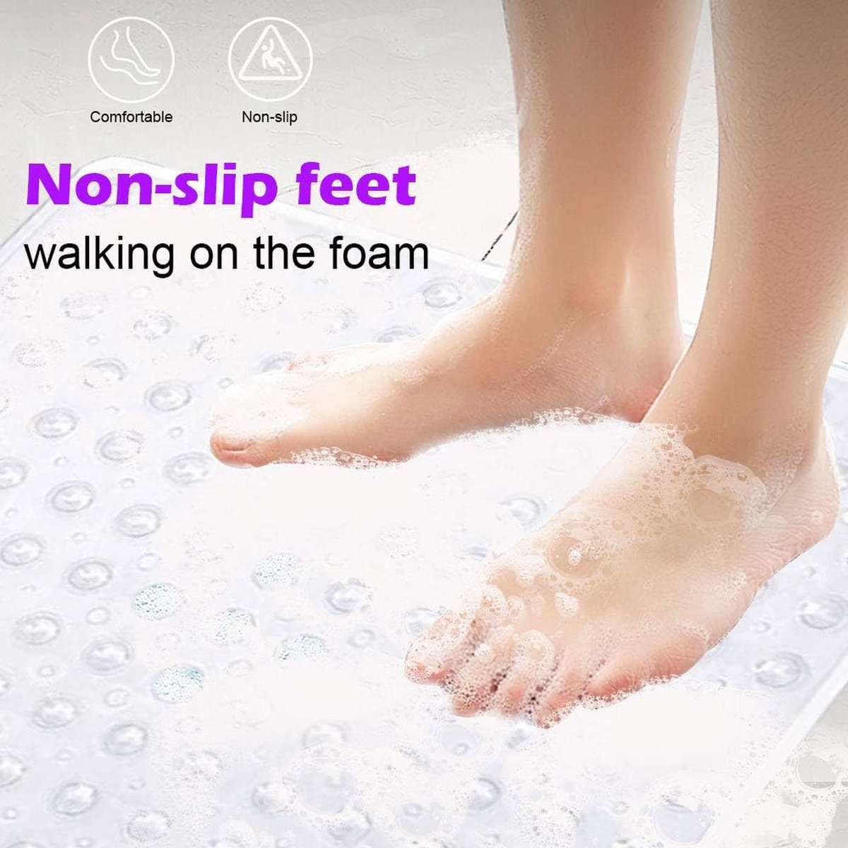 Non-Slip Shower Mat / Bath Mat Transparent With Suction Cups - 53 x 53 Cm - Non-Slip Shower Mat - Bathroom Mat - Anti-Slip Shower Cabin Mat - Mat for the Bath — image 4