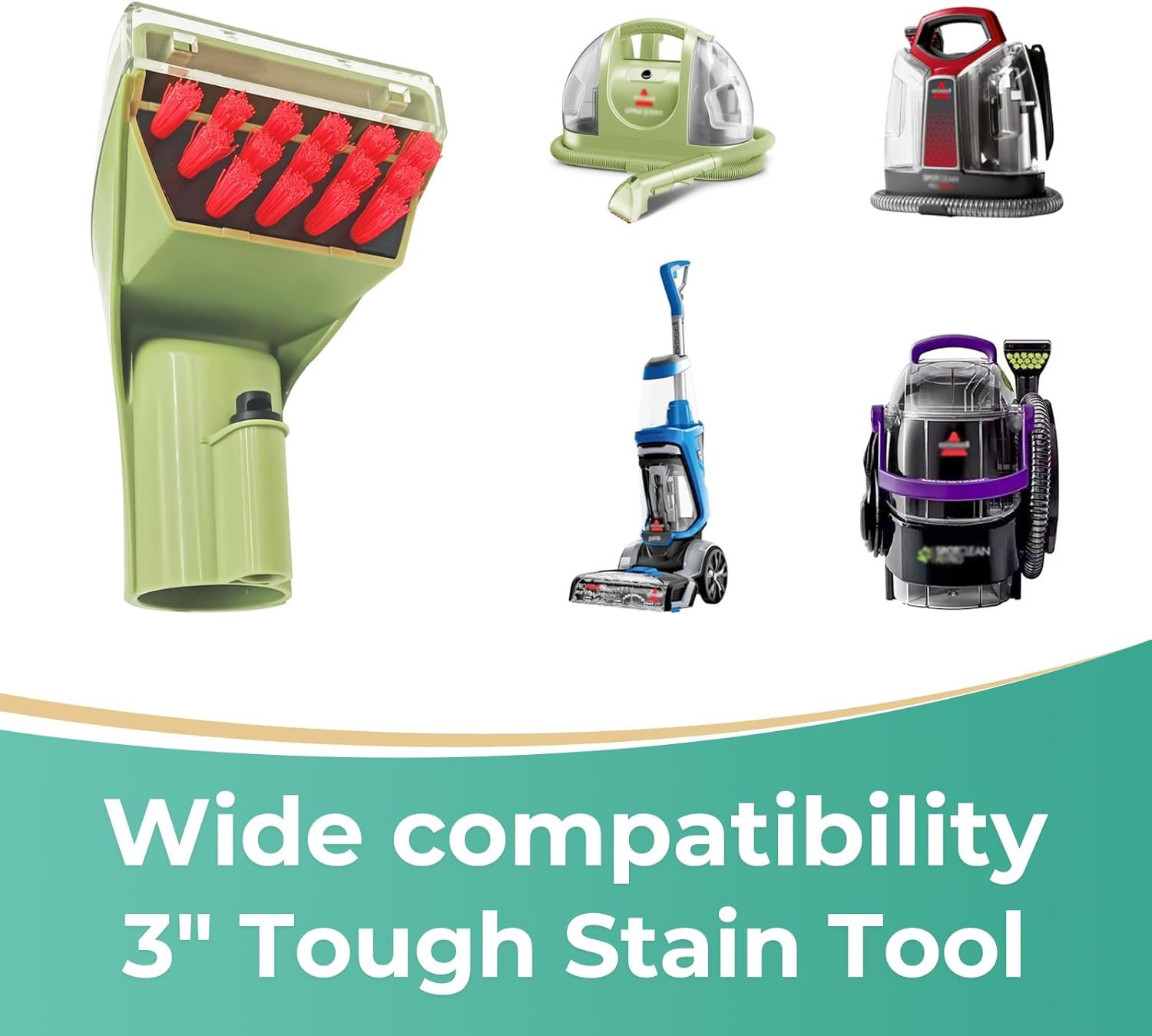 Replacement Parts or Bissell Little Green Machine 1400M 3369 2513W 1400B Series - 3" Tough Stain Brush Tool Attachment Nozzle Head Compatible with 4075 2513E — image 2