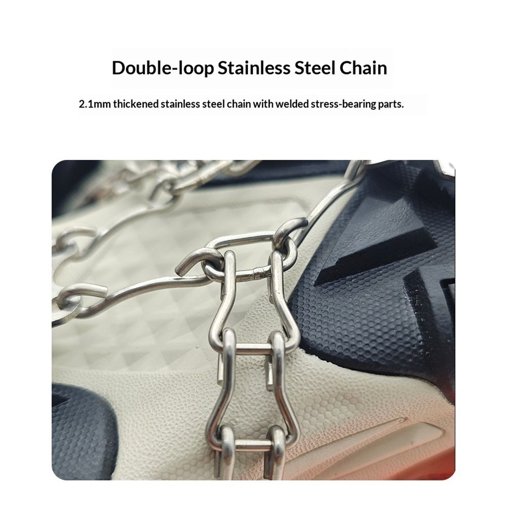 Ice Cleats Traction Snow Grips for Boots Shoes Women Men Anti Slip 19 Stainless Steel Spikes Safe Protect for Hiking Fishing Walking Climbing — image 5