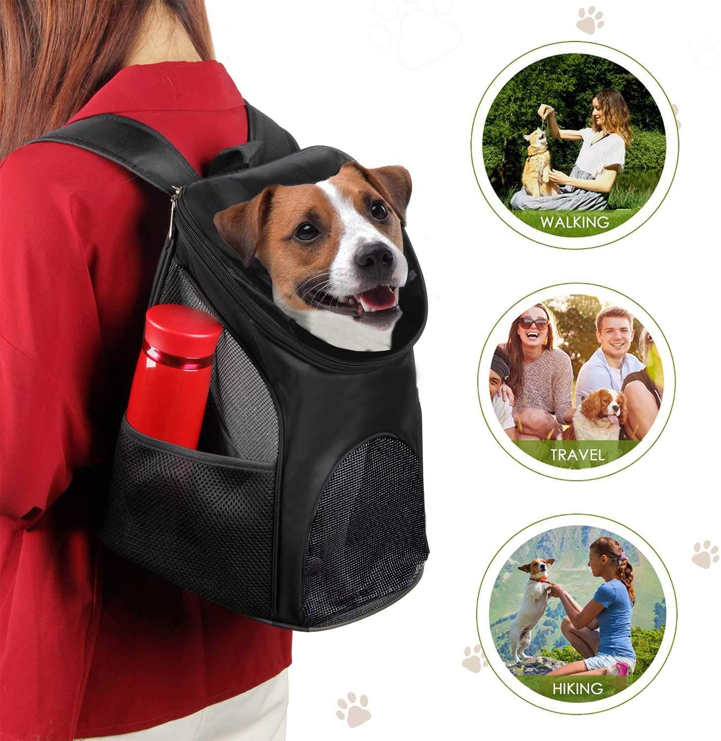 Pet Carrier Backpack for Dogs and Cats Travel Bag up to 8kg 36 × 31 × 45 cm Black — image 3