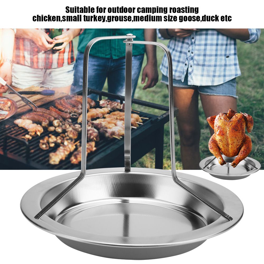 1Pc Stainless Steel Upright Roast Chicken Holder Roaster Rack Barbecue Grilling BBQ Tools — image 3