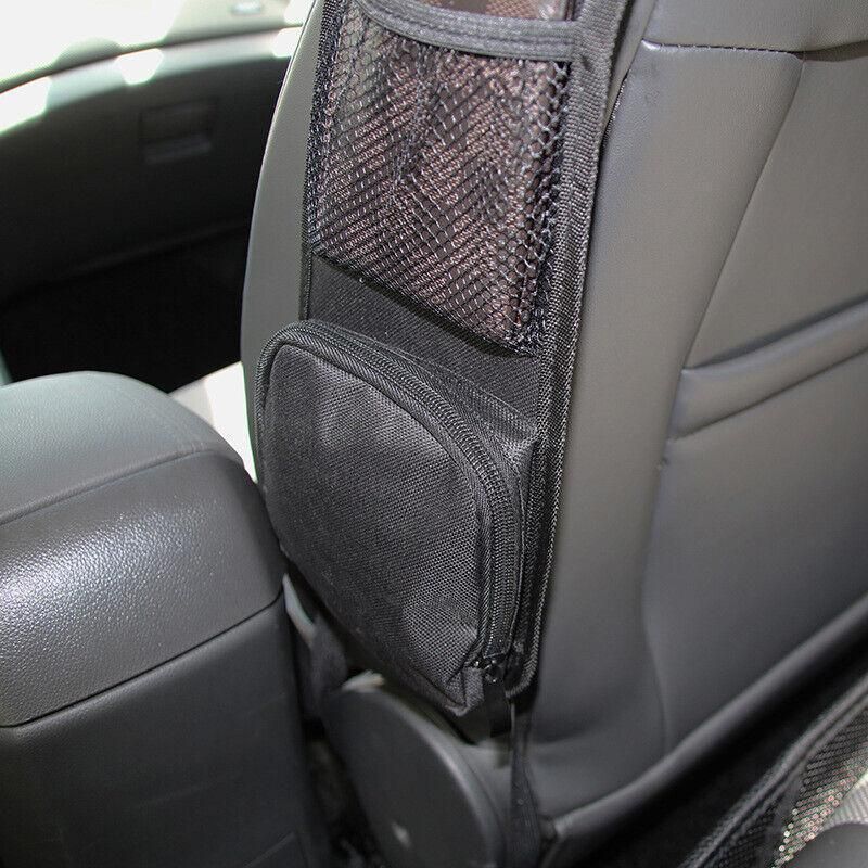 Black Vehicle Backrest Side Pocket Mesh Hanging Bag Organizer with Phone Holder โ image 4