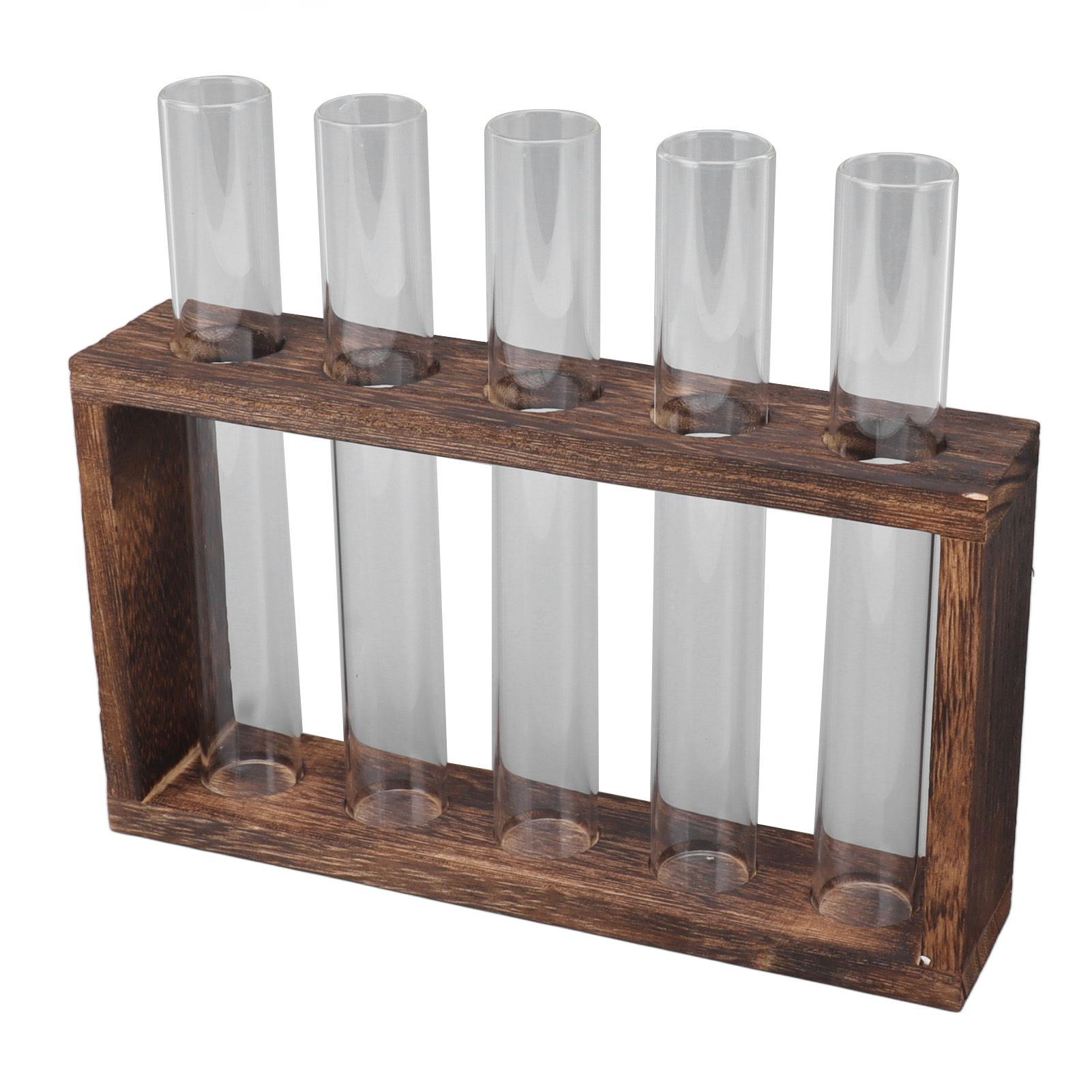 5 Test Tube Plant Terrarium Transparent Observe Growth Status Water Plant Holder with Wooden Stand for Herbs Carbon Color โ image 6