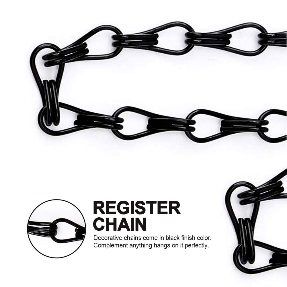 4-Pack 17.7 Inch Hanging Chain with Hooks for Hanging Bird Feeders, Birdbaths, Planters, Lanterns, Wind Chimes, Baskets (Black) — image 3