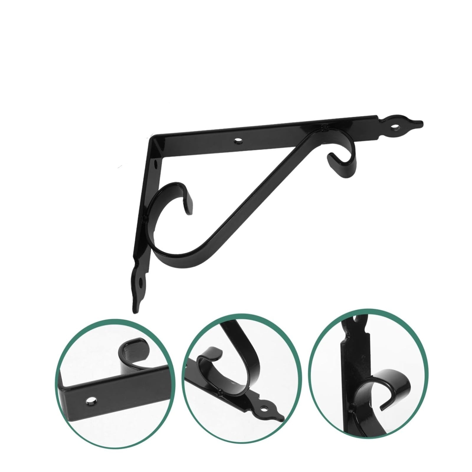 Wall Support Bracket Shelf Brackets 1 Sets Bracket Grid Wall Shelf Floating Shelf Brackets Shelf Support Brackets Folding Brackets- Black, S M Black β image 2