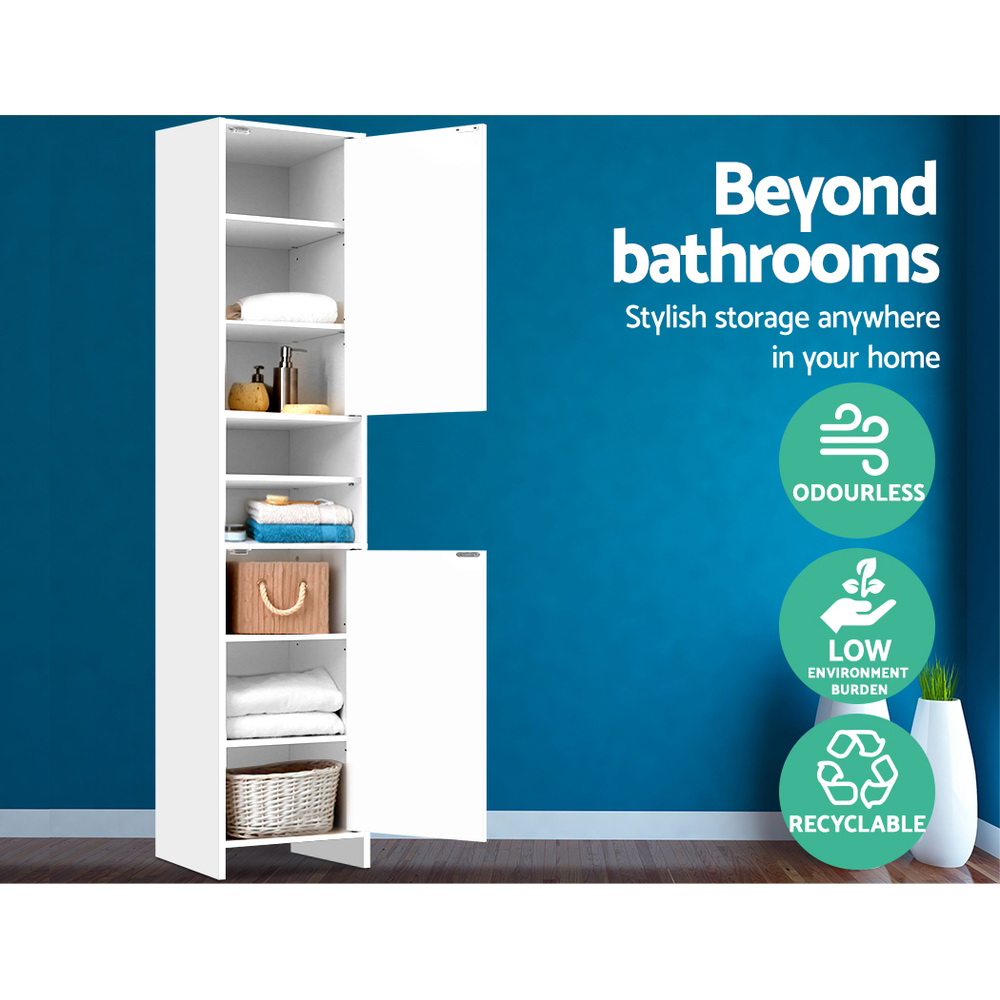 Artiss Bathroom Cabinet Storage 185cm White — image 5