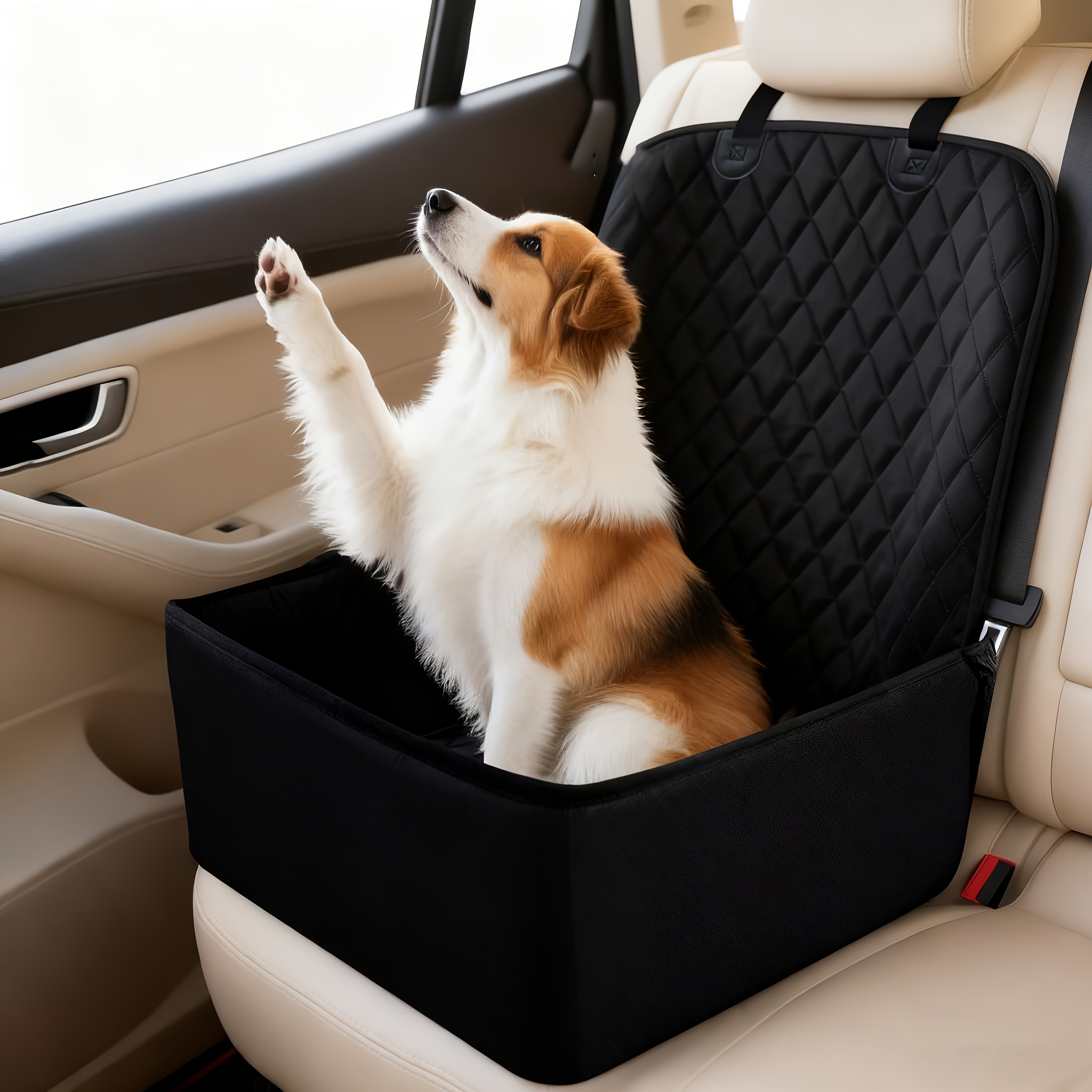 Dog Car Seat - Car Pet Travel Carrier, Durable Fabric, Adjustable Straps, Suitable for Long Drives, Essential for Safe Dog Travel, Ideal for Small to