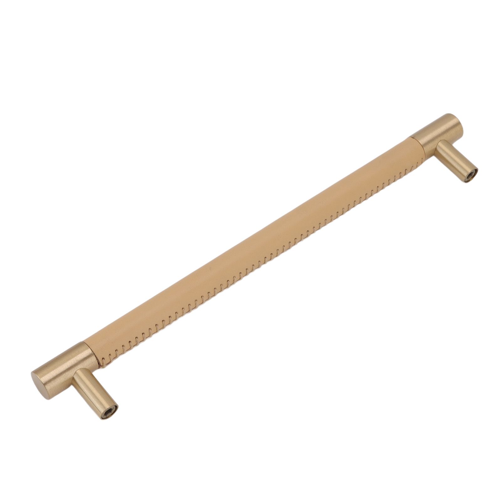 Cabinet Door Handle 224MM Hole Pitch Leather Brass Light Luxury Cupboard Bar Pull Handle for Home Wardrobe Drawer Beige โ image 6