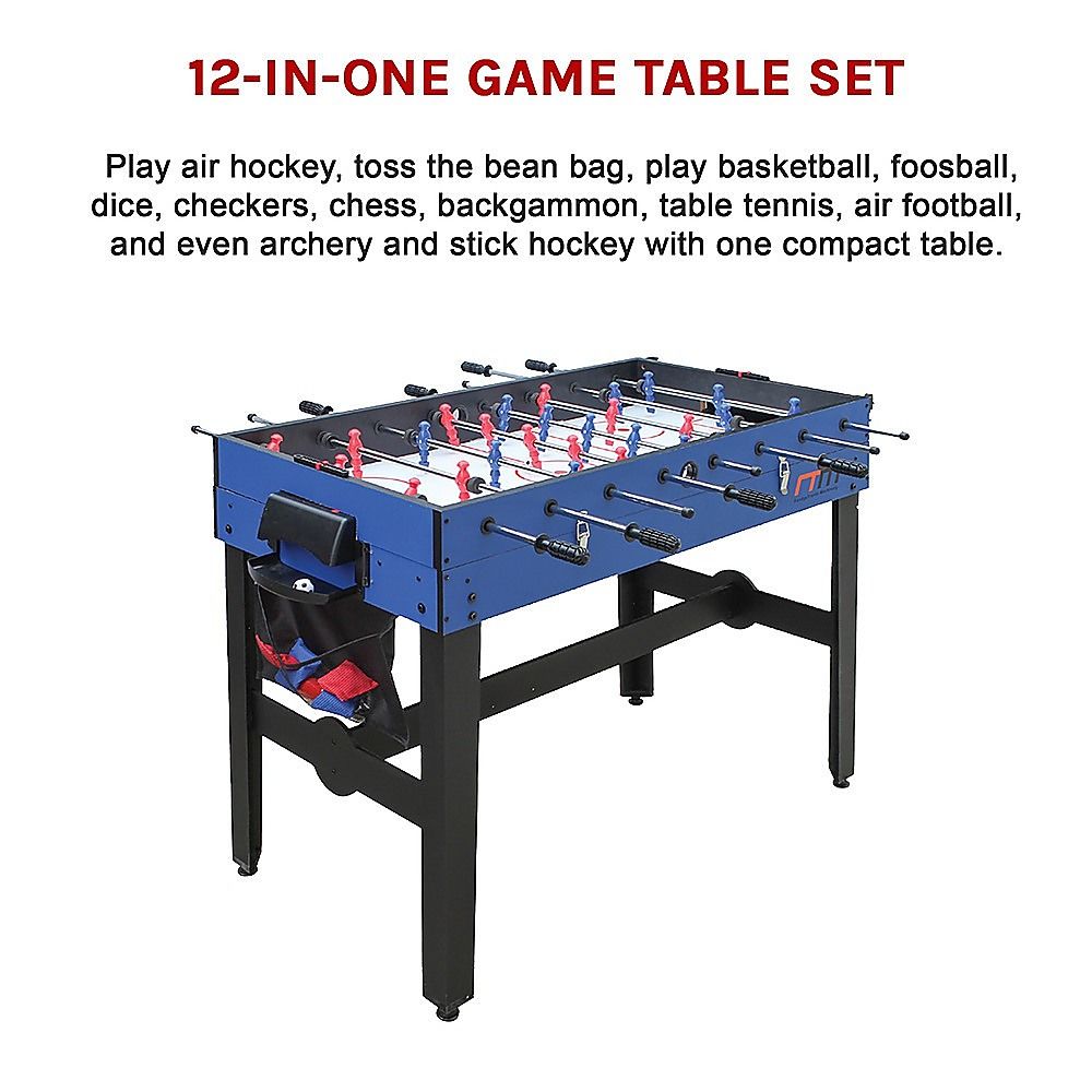 4FT 12-in-1 Combo Games Tables Foosball Soccer Basketball Hockey Pool Table Tennis โ image 5
