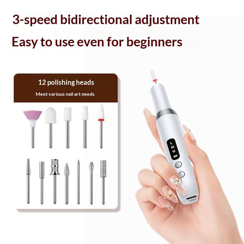 Portable Electric Nail Drills, Manicure and Pedicure Sets for Grinding,polishing and Trimming,Rechargeable Pedestal Nail Polisher — image 2