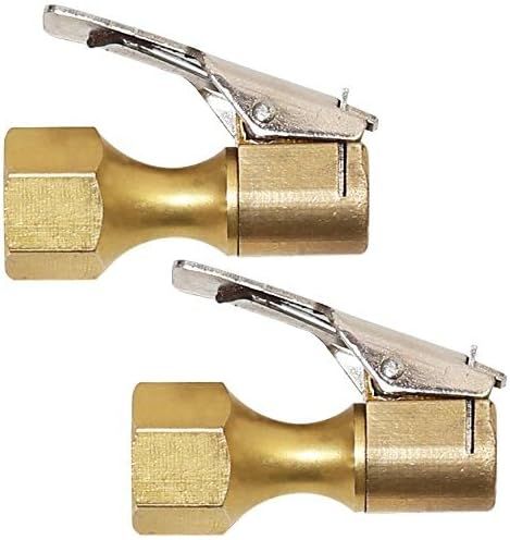 2 Pack Open Flow Straight Lock-On Air Chuck with Clip for Tire Inflator — image 2