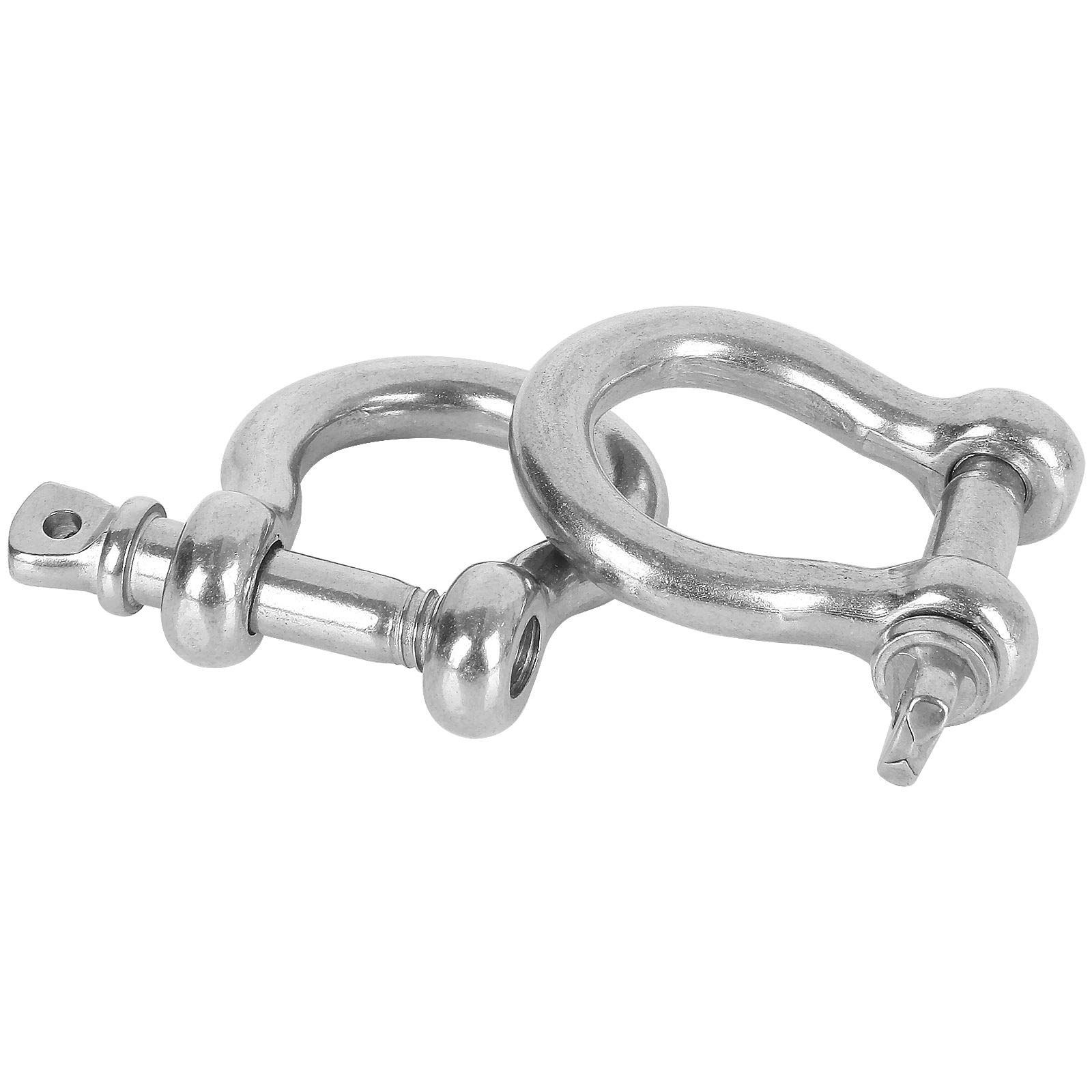 20 PCS Stainless Steel M6 Screw Shackle 1/4 Inch Chain Shackle Bow Shackle Clevis Heavy Duty Screw Pin Shackle for Anchor — image 3