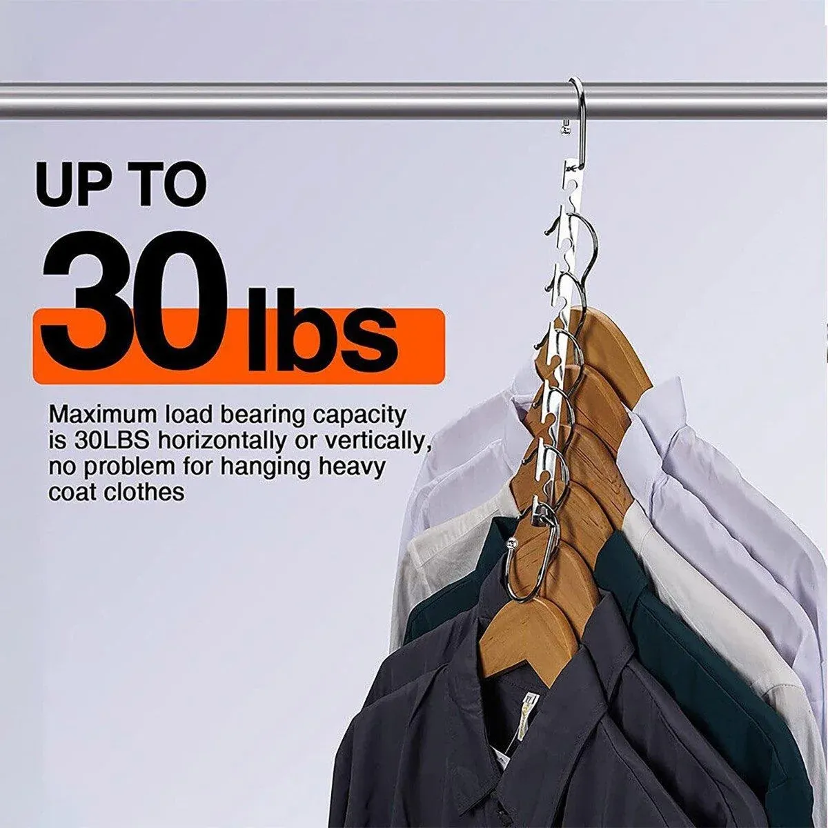 Clothes Hanger Space Saving Hook Folding Wardrobe Multipurpose Rack Coat Pants - 24PCS โ image 4
