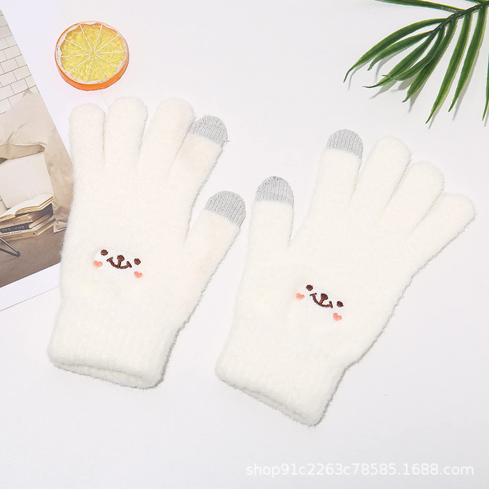 Gloves For Women Thickened Double-Layer Winter Warm Gloves Women'S Knitted With Velvet For Cold Protection โ image 5