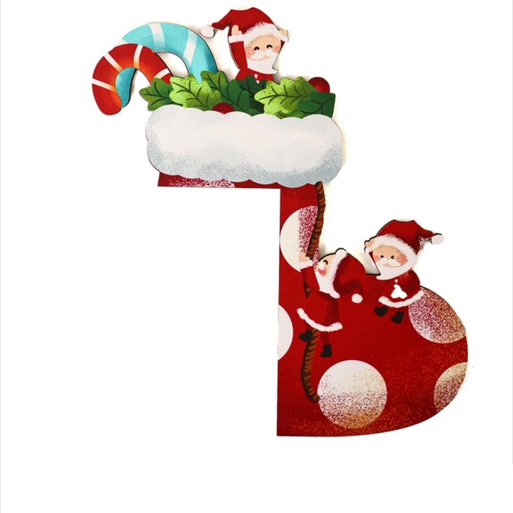 Christmas Door Frame Wood Decoration Cute Lovely Extra Thick Christmas Decoration Wood Frame Corner Hanging Decoration