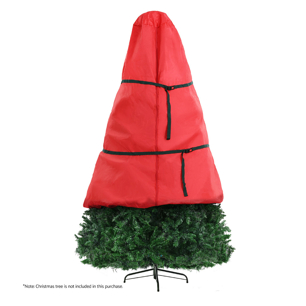 Jingle Jollys Christmas Tree Storage Bag Fits Up to 8ft Tree Xmas Bag Zipper Red — image 3