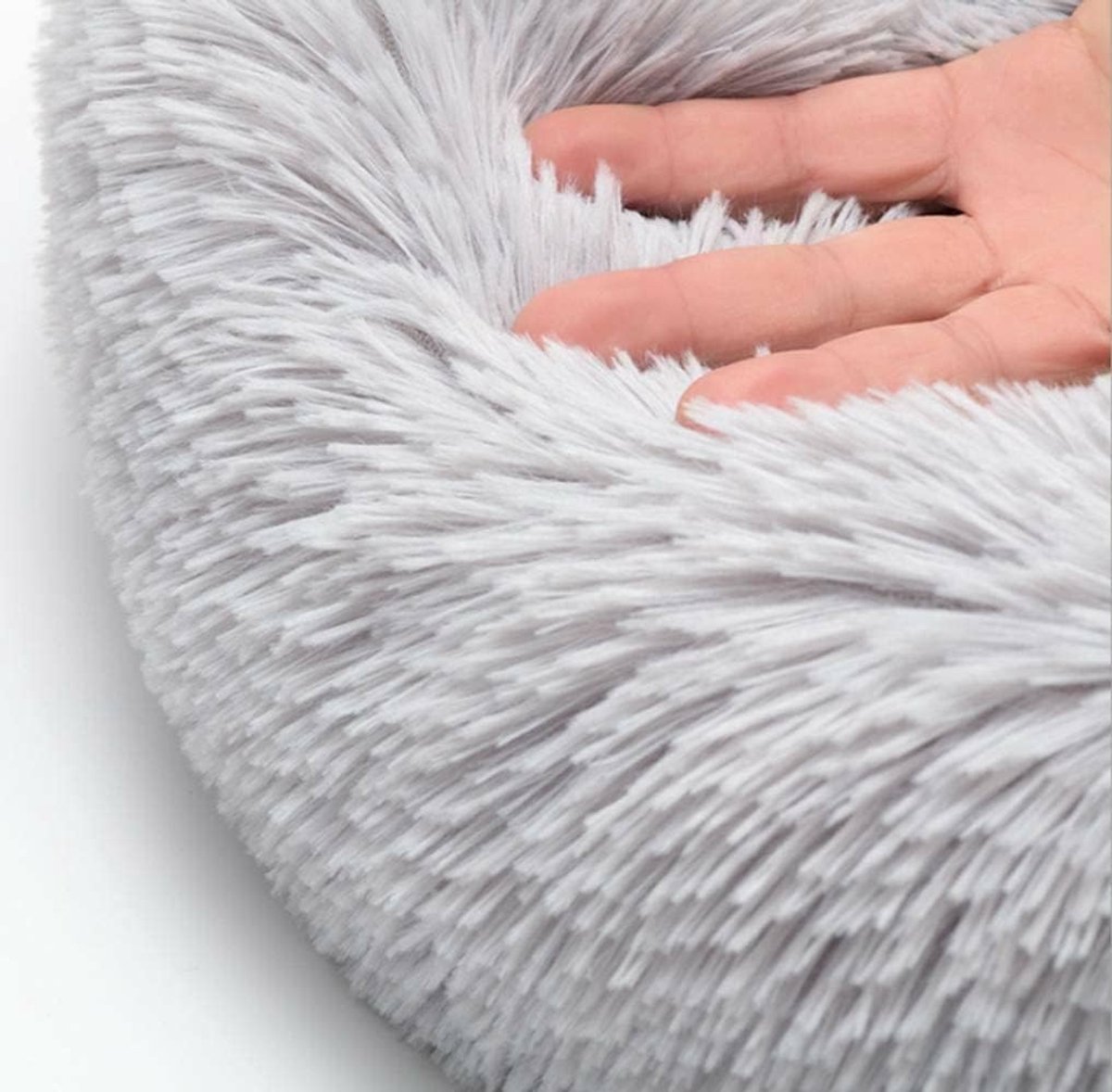 Cat baskets - Washable cat bed 20/24 inch - Dog baskets for small and medium-sized dogs - Anti-anxiety round, soft, plush faux fur dog basket - Thick bottom — image 3