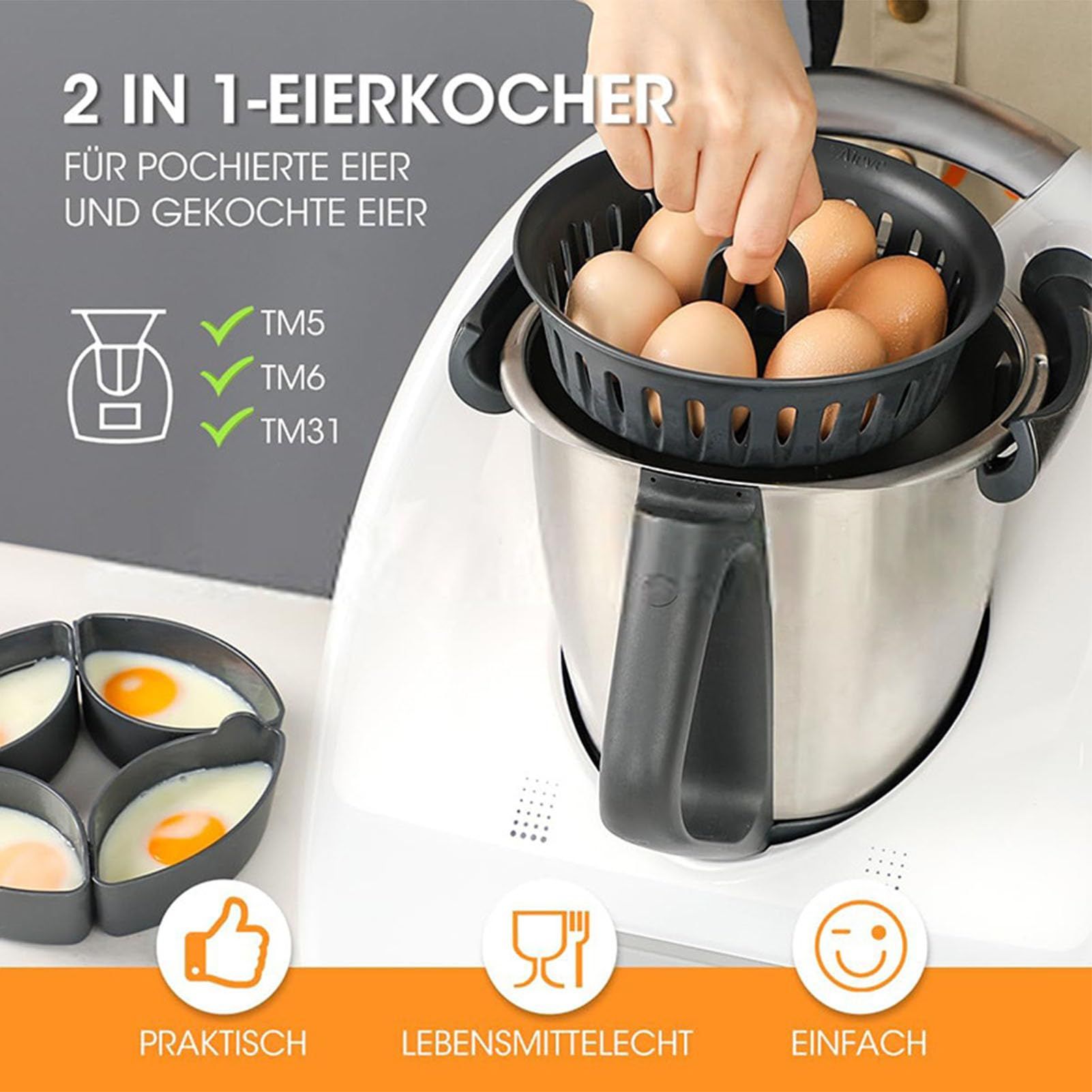 Egg Bite Mold, Egg Steam Molds with Handle, Reusable, Baby Food Storage, Multifunctional Egg Poachers and Bite Maker — image 3