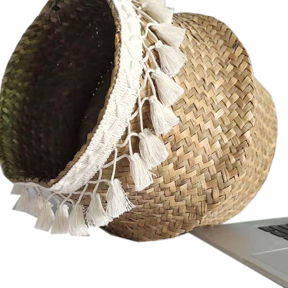 Natural Woven Straw Basket Foldable Woven Storage Basket Plant Straw Basket โ image 5