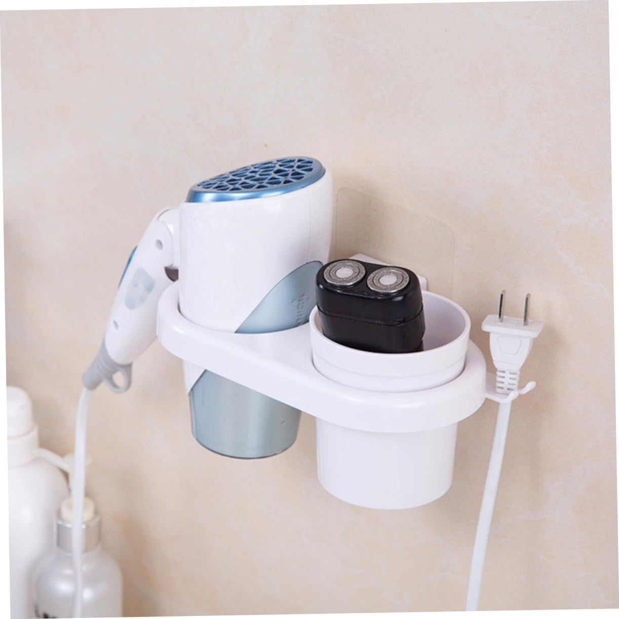 1PC shelf bracket hairdryer holder wall hanging hairdryer storage rack no trace No punching Hair Dryer holder hairdryer โ image 2