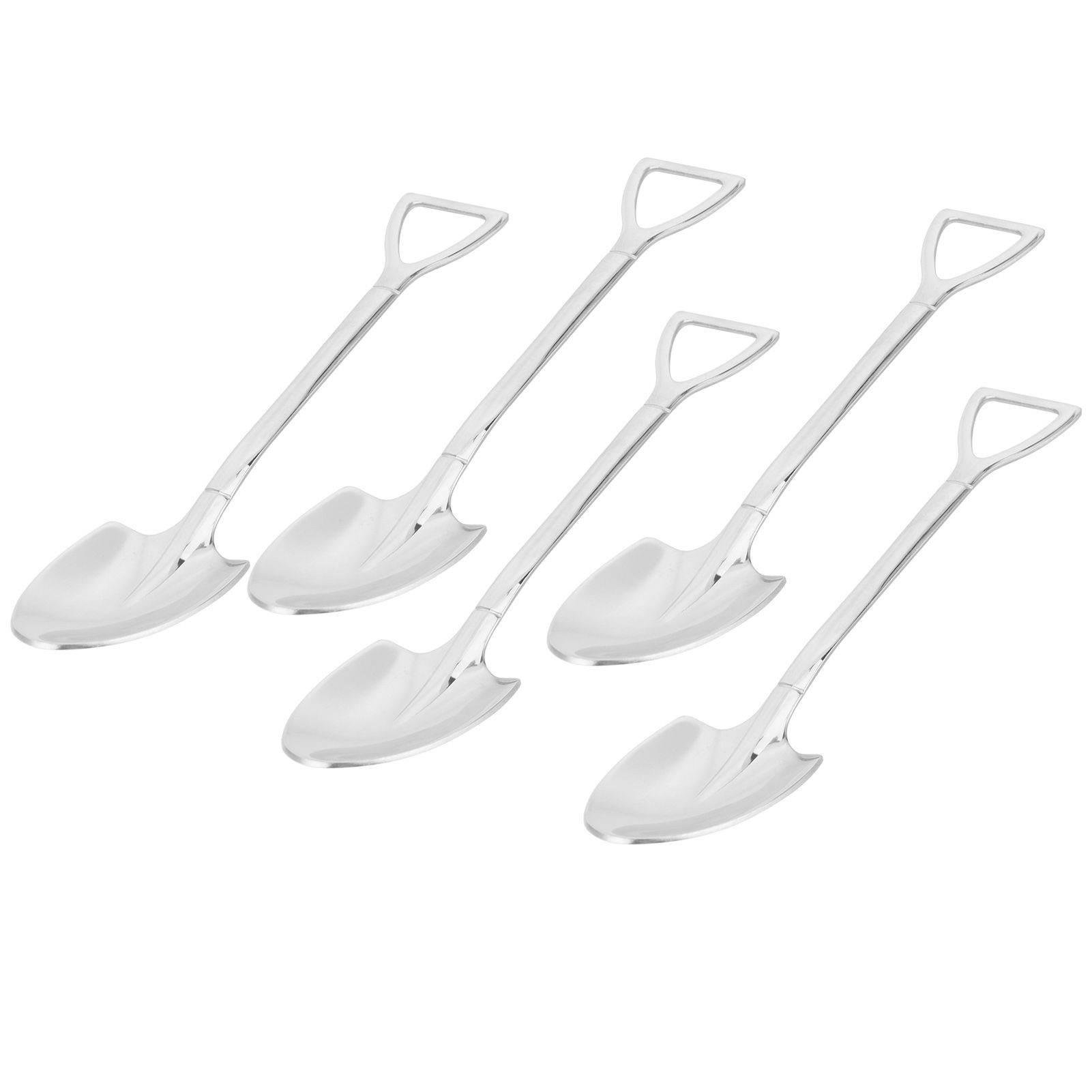 5pcs Dessert Coffee Spoons 304 Stainless Steel Ice Cream Dessert Cake Spoons SetSpoon — image 2