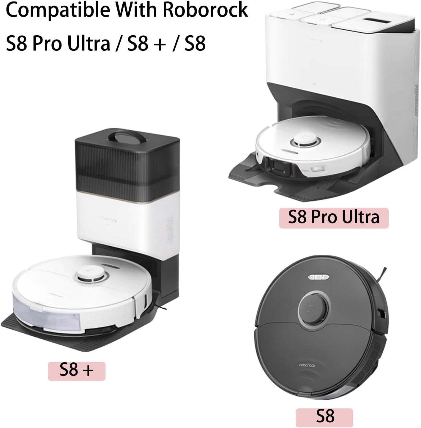 Accessories Kit Replacement for Roborock S8 Pro Ultra / S8+ / S8 Robot Vacuum Cleaners Parts, 2 Main Brush, 2 Filter, 4 Side Brush — image 6