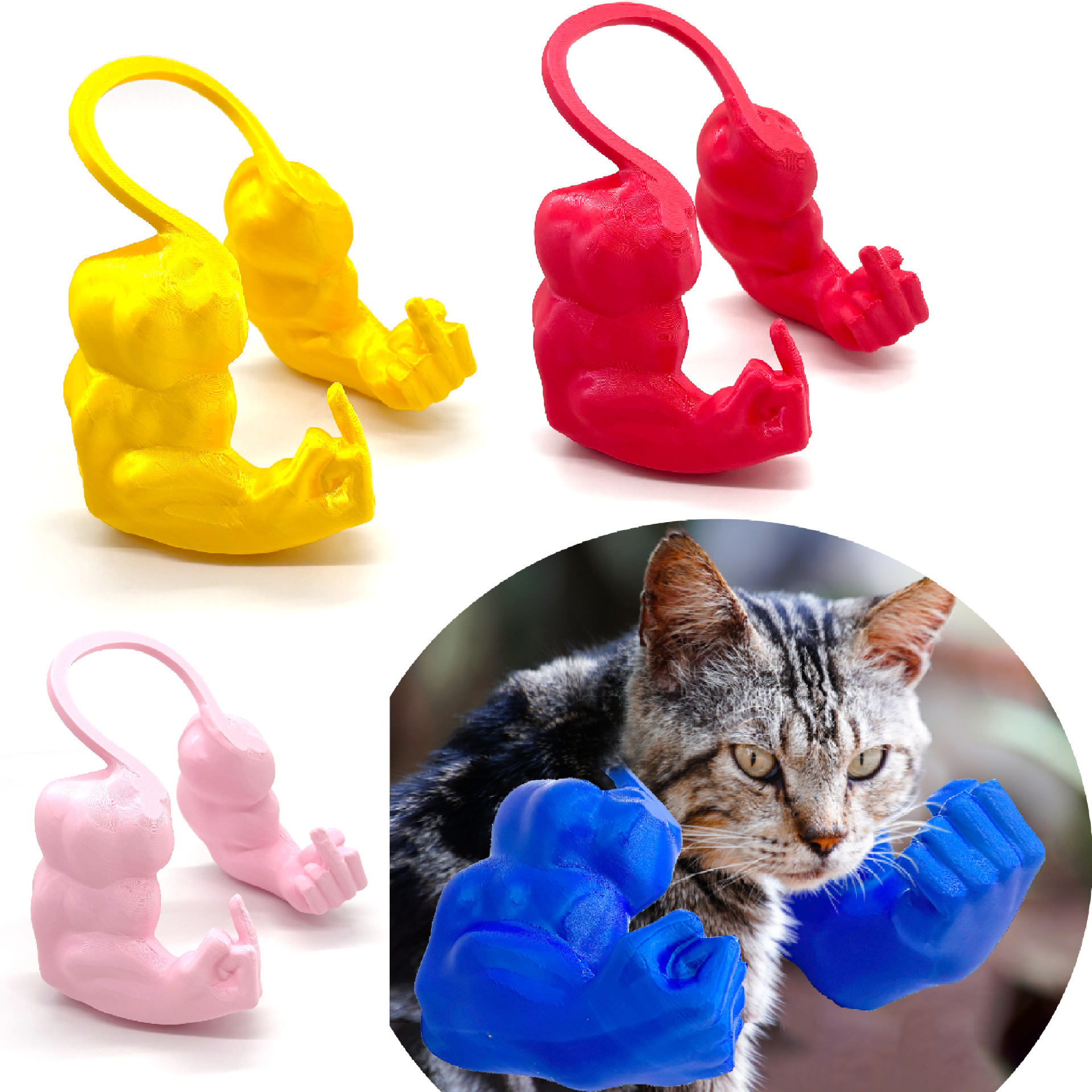 2pc Hilarious Muscle Arm Pet Costume Prop - Funny Novelty Arms for Cats & Small Dogs(red) โ image 3