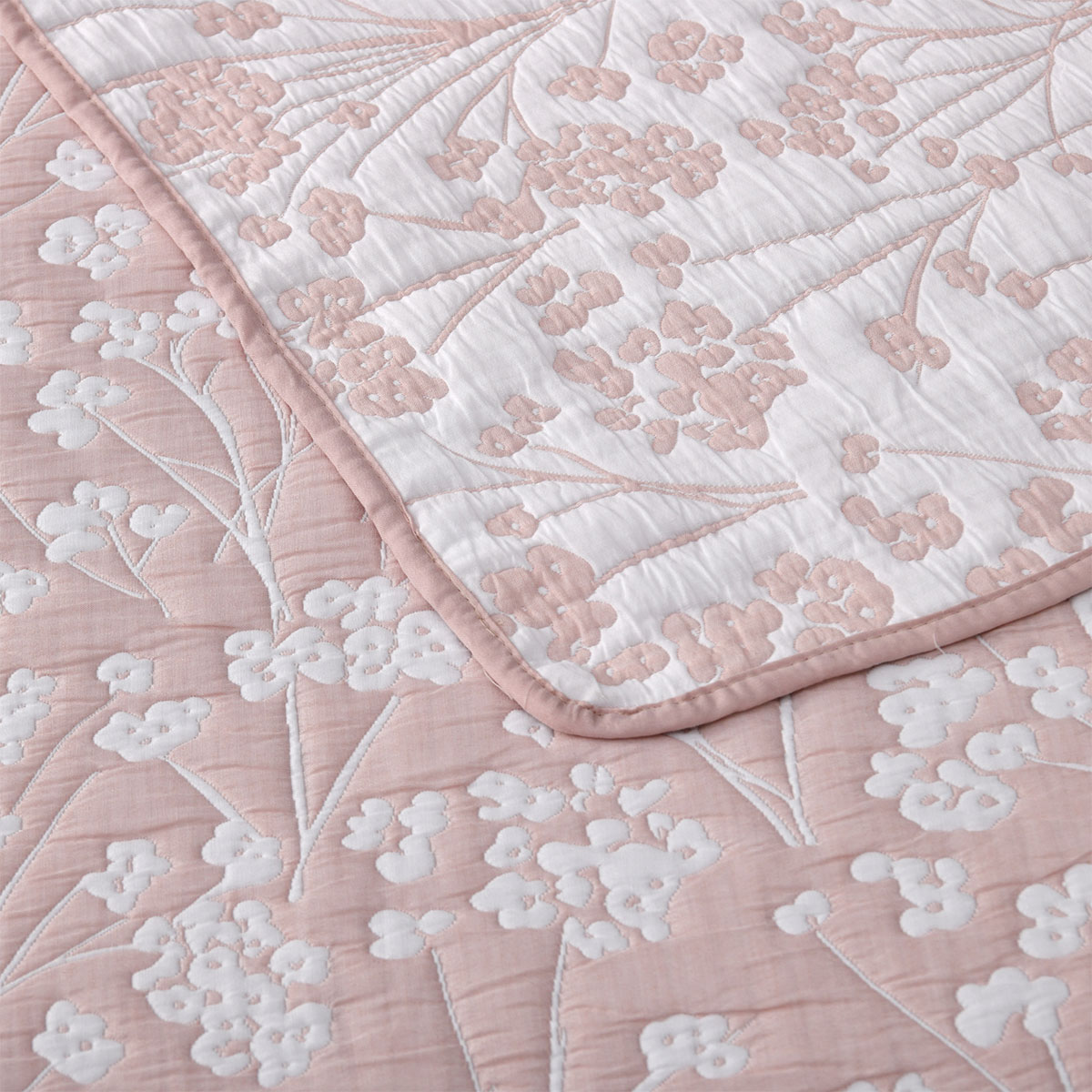 Bianca Myra Blush Floral Jacquard Bedspread Set Single โ image 5