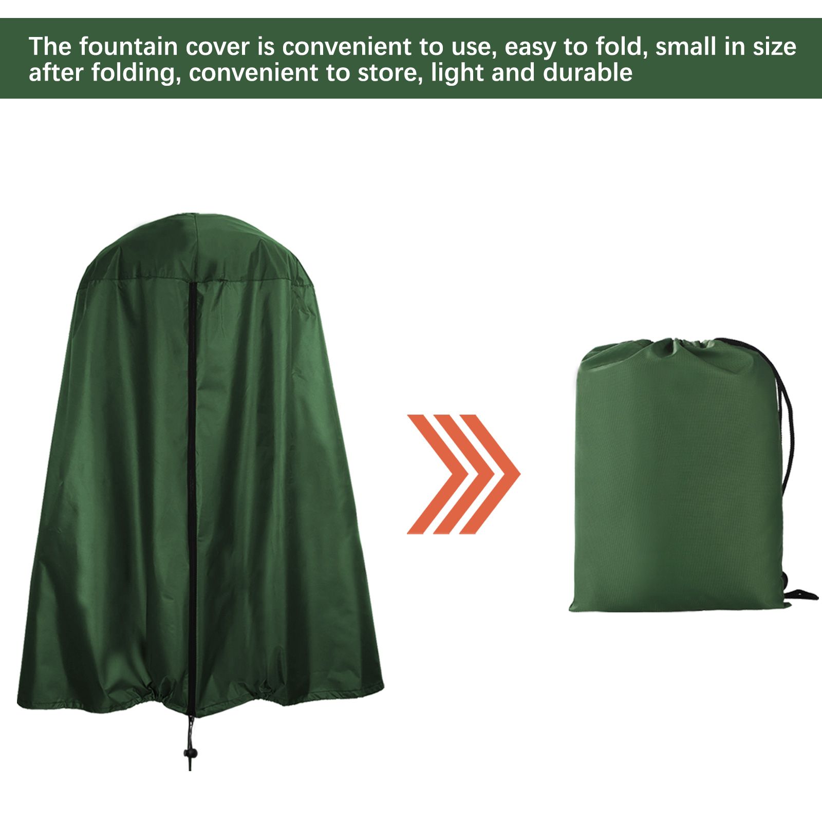 Garden Fountain Statue Protective Cover Silver Coated Oxford Cloth Waterproof Windproof Fountain Protector — image 3