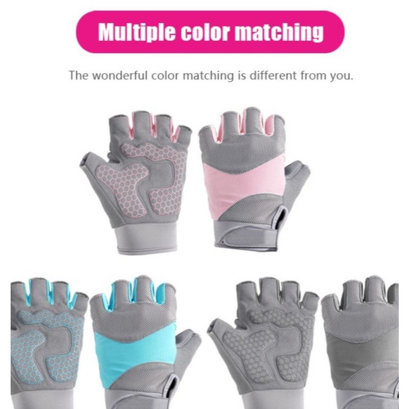 Gray - Size S - Silicone Anti-Slip Half-Finger Workout Gloves, Breathable Shock-Absorbing Gym Gloves for Cycling, One Pair, Unisex โ image 3