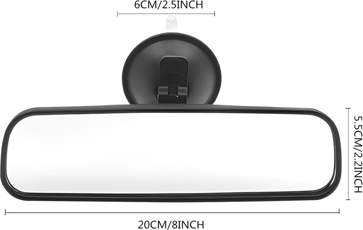20 × 6 cm - car rearview mirror - with suction cup - adjustable - car interior mirror - vehicle interior mirror reduces blind spots - universal - car — image 4