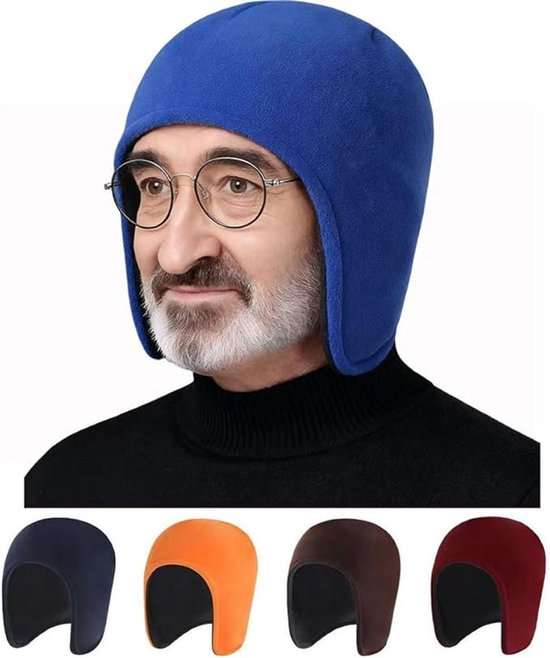 Winter hat for men and women – Thermal, windproof hat with ear flaps, ideal for sleeping, motorcycling and outdoor activities (Orange) — image 3