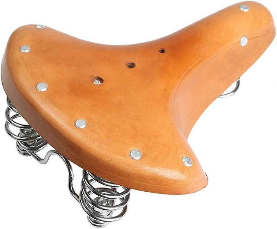 Vintage Bicycle Saddle Seat, Retro Leather Style Bike Seat with Triple Spring Suspension for Cruiser, City and Commuter Bikes โ image 4