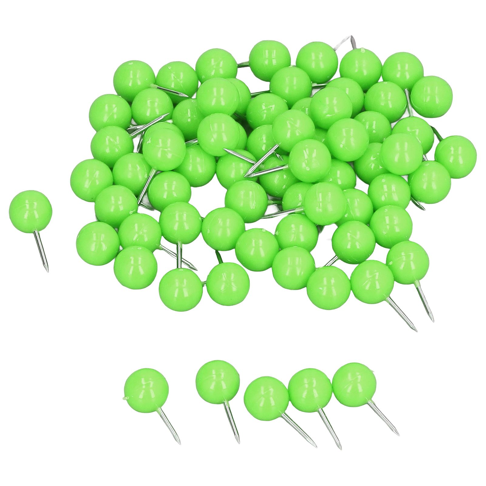 100Pcs Push Pins Map Tacks Steel Plastic Decorative Marking Pins for Cork Boards 9.5x20mm Green โ image 4