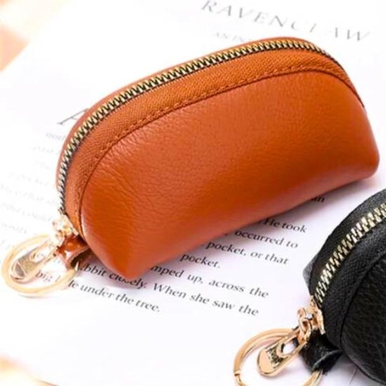 Mini Keychain Pouch/Coin Holder - Key Holder, Coin Organizer, Wallet for Women and Men, Keychain Protector (Brown) — image 2