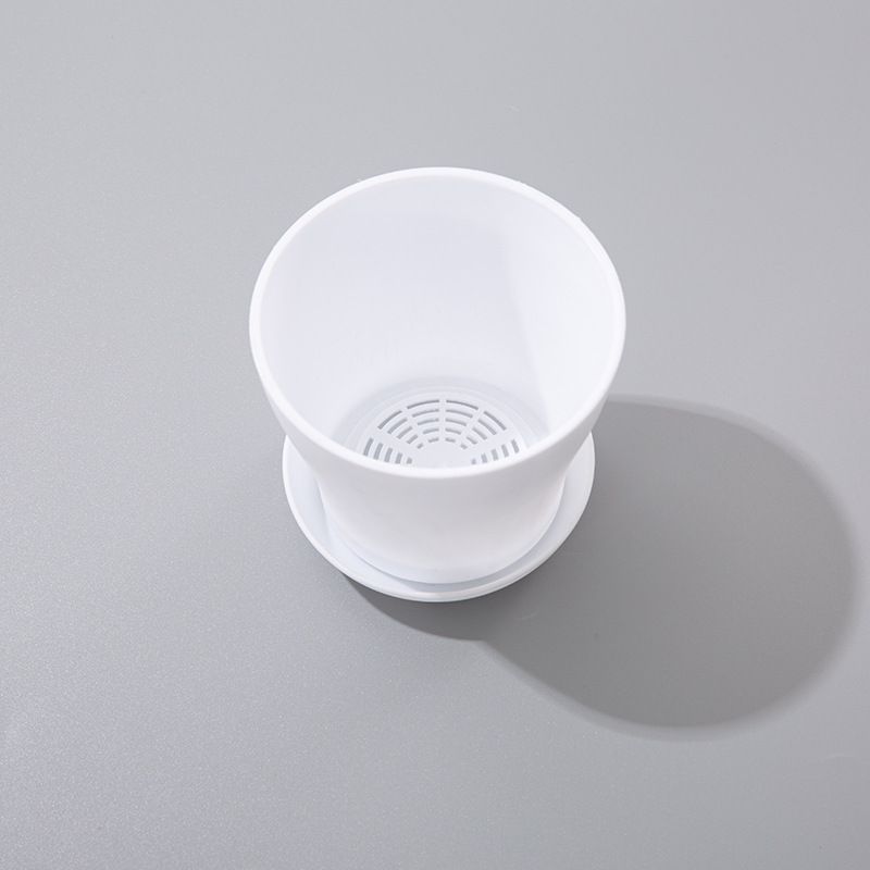 5 Pack Plastic Flower Pot Indoor Outdoor Modern Decorative Plant Pots with Drainage Hole and Tray for Office Desk Home Garden — image 2