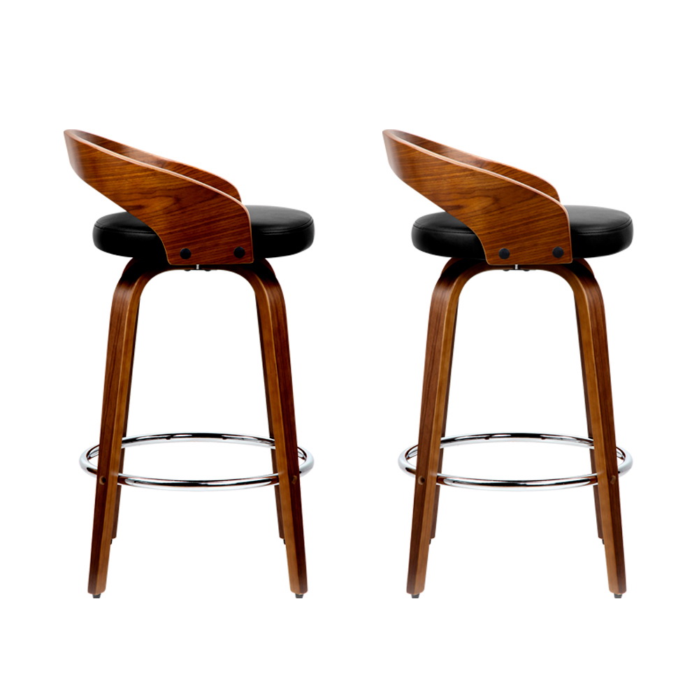 Artiss 2x Bar Stools Swivel Seat Curving Backrest โ image 3