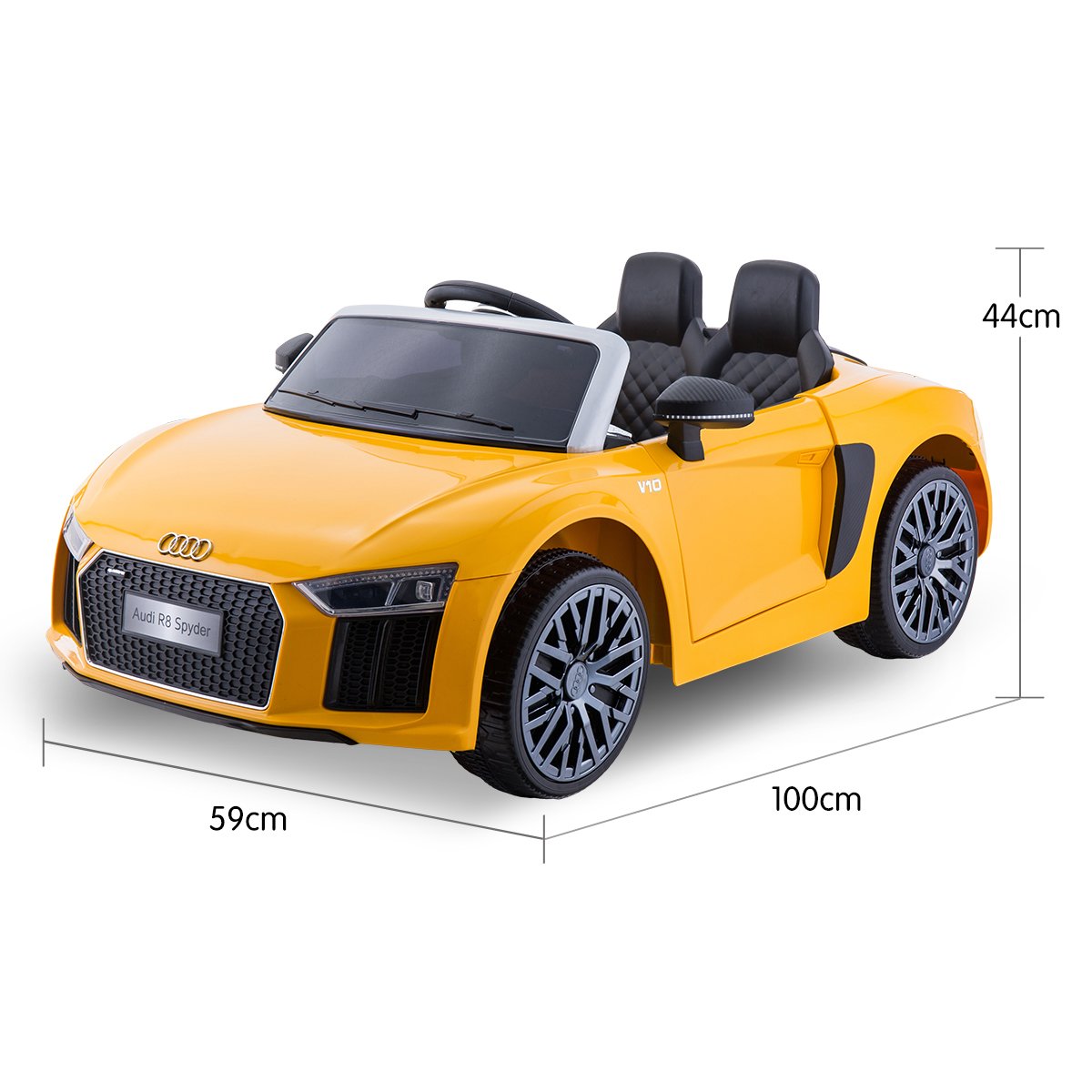 Kahuna R8 Spyder Audi Licensed Kids Electric Ride On Car Remote Control - Yellow — image 2