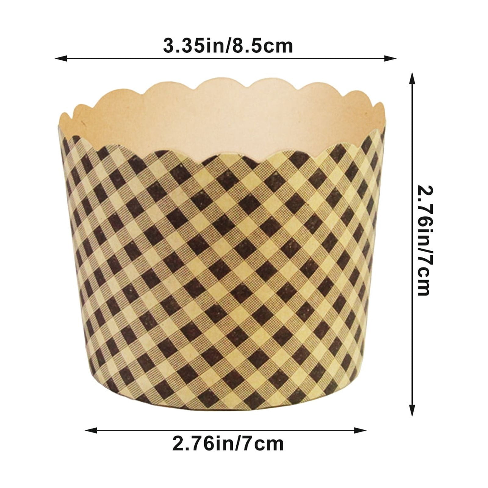 100Pcs Baking Cups, Muffin Cups Thick Cake Paper Cups Bread Paper Cups Lattice Cake Box, Heavy Duty Cupcake Liners, Kraft Paper Cupcakes Greaseproof Wrappers โ image 3