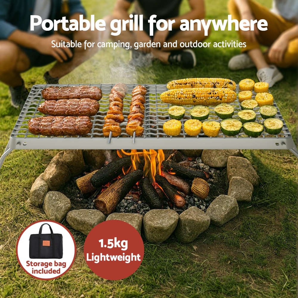 Grillz Portable BBQ Grill Charcoal Smoker Foldable Camping Outdoor โ image 6