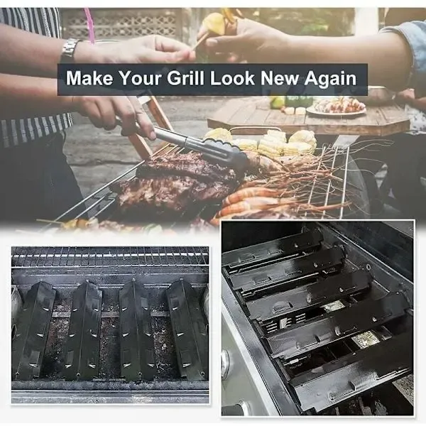 3 Pack Gas Grill Heat Plate Set, Porcelain Steel Burner Cover Replacement for Char-Broil and Kenmore Grills, 37 cm — image 4