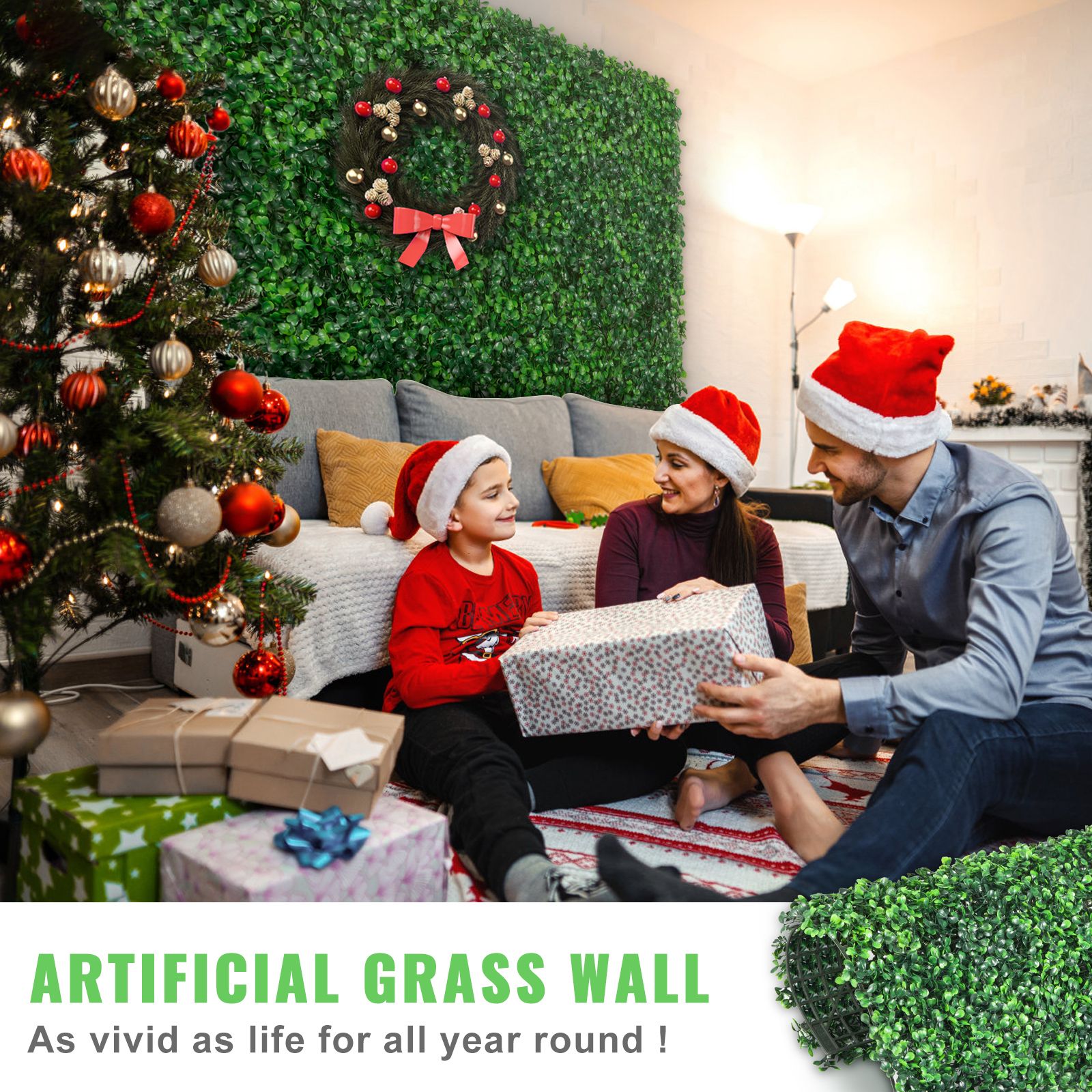 12PCS 10x10 inch Artificial Boxwood Panels, Boxwood Hedge Wall Mat,Artificial Grass Backdrop Wall, Privacy Hedge Screen UV Protected for Outdoor Indoor Garden โ image 2